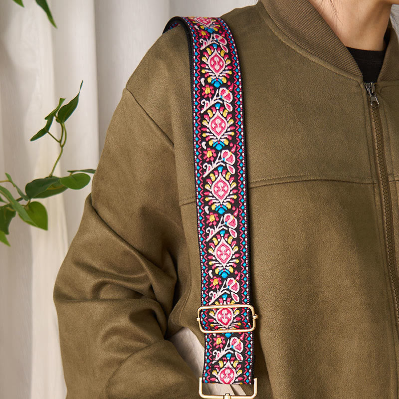 Buddha Stones Bohemian Flower Geometric Stripes Embroidery Adjustable Handbags Crossbody Shoulder Bag Purse Straps Replacement - image 15