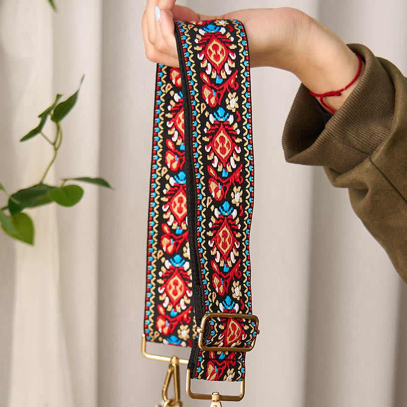 Buddha Stones Bohemian Flower Geometric Stripes Embroidery Adjustable Handbags Crossbody Shoulder Bag Purse Straps Replacement - image 22