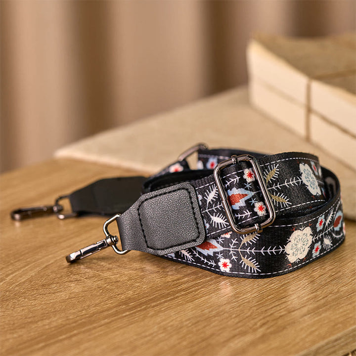 Buddha Stones Boho Black Flower Geometric Adjustable Handbags Crossbody Shoulder Bag Straps Replacement - image 2