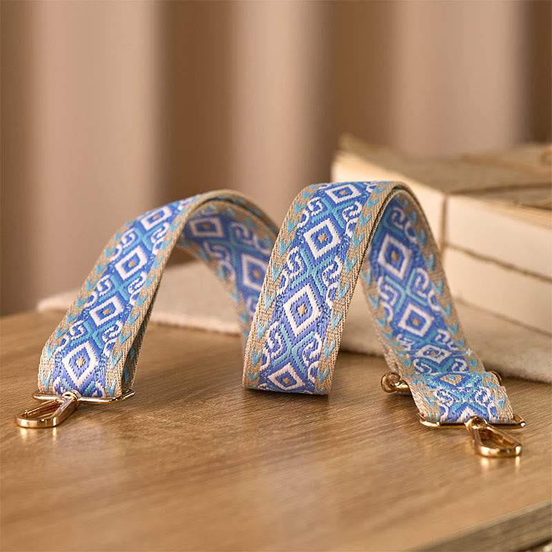 Buddha Stones Boho Rhombus Quadrilateral Stripe Geometric Jacquard Adjustable Handbags Crossbody Shoulder Bag Straps Replacement - image 2