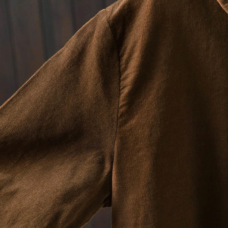 Buddha Stones Fall Solid Button Down Decorative Pocket Stand Collar Long Sleeve Women's Cotton Shirt - image 10