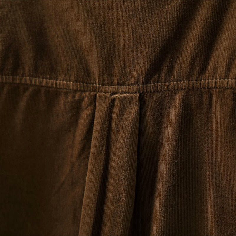 Buddha Stones Fall Solid Button Down Decorative Pocket Stand Collar Long Sleeve Women's Cotton Shirt - image 6