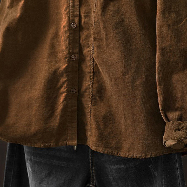 Buddha Stones Fall Solid Button Down Decorative Pocket Stand Collar Long Sleeve Women's Cotton Shirt - image 12