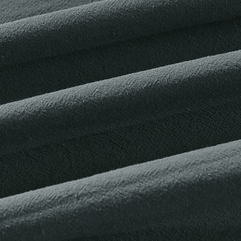 Buddha Stones Plain One Chinese Frog-Button Jacket Cotton Linen Men's Half Sleeve Kimono - image 9