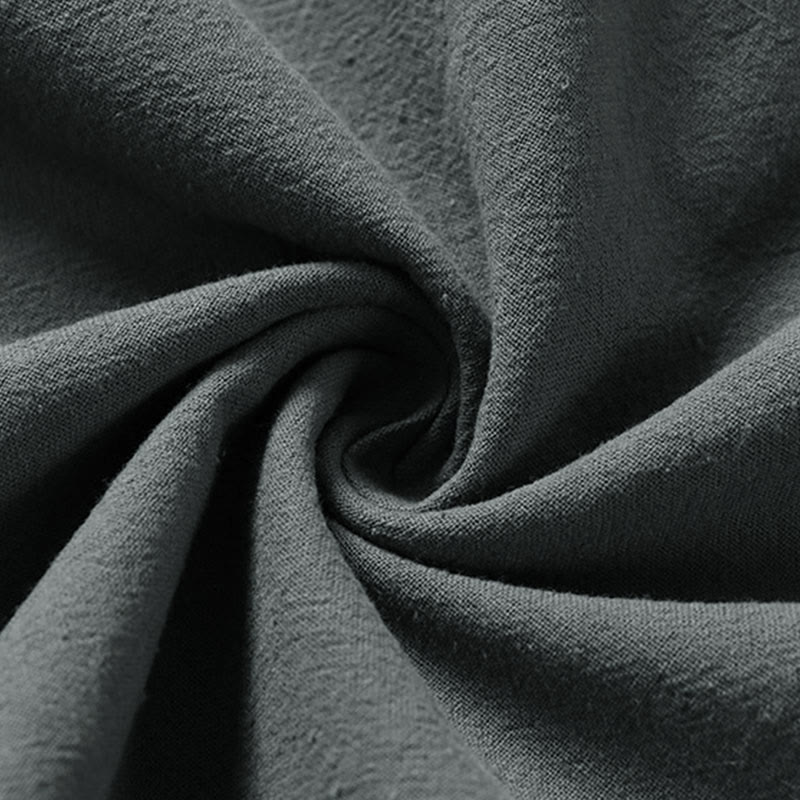 Buddha Stones Plain Lace-up Cotton Linen Men's Three Quarter Sleeve Kimono - image 8