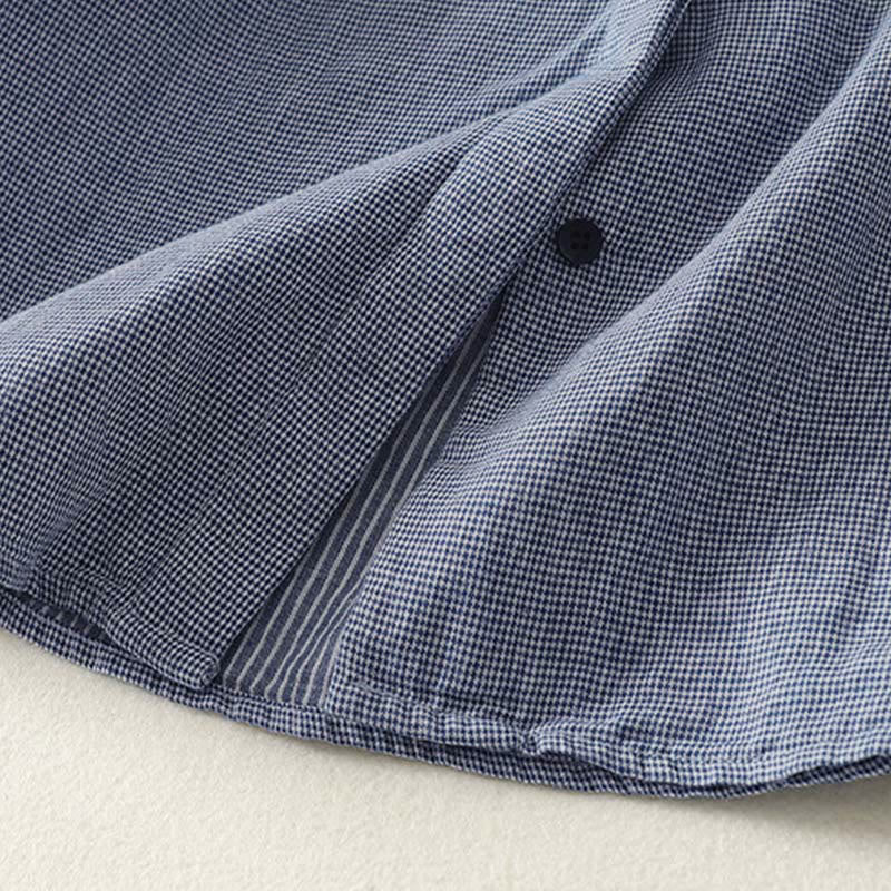 Buddha Stones Fall Blue Striped Color Blocking Stand Collar Buttons Down Design Women's Long Sleeve Shirt - image 6