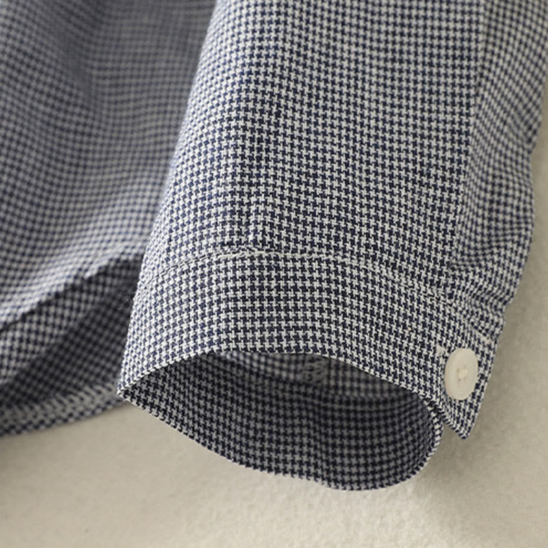 Buddha Stones Fall Cat Kitten Embroidery Plaid Stand Collar Buttons Down Design Women's Long Sleeve Shirt - image 3