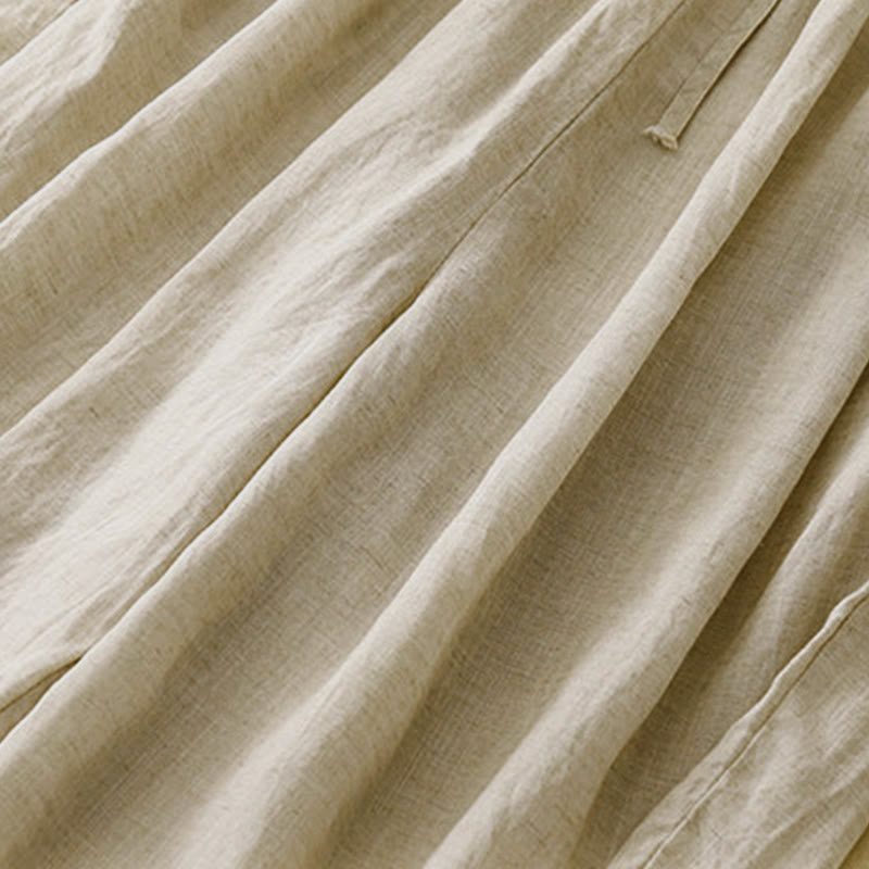 Buddha Stones Summer Elastic Waist Cotton Women's Capri Cropped Harem Pants With Pockets - image 6