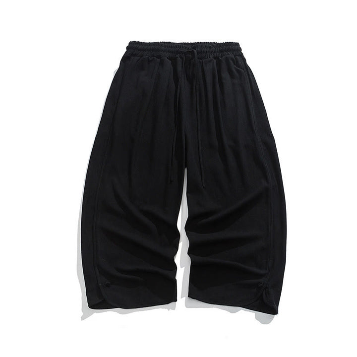 Buddha Stones Summer Plain Drawstring Design Linen Cotton Men's 7-8 Length Pants With Pockets - image 26