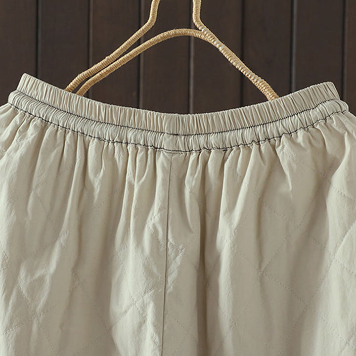 Buddha Stones Rhombus Pattern Cotton Polyester Thick Women's Pants With Pockets - image 8