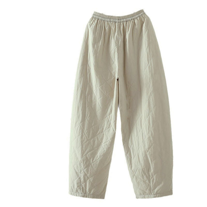 Buddha Stones Rhombus Pattern Cotton Polyester Thick Women's Pants With Pockets - image 3