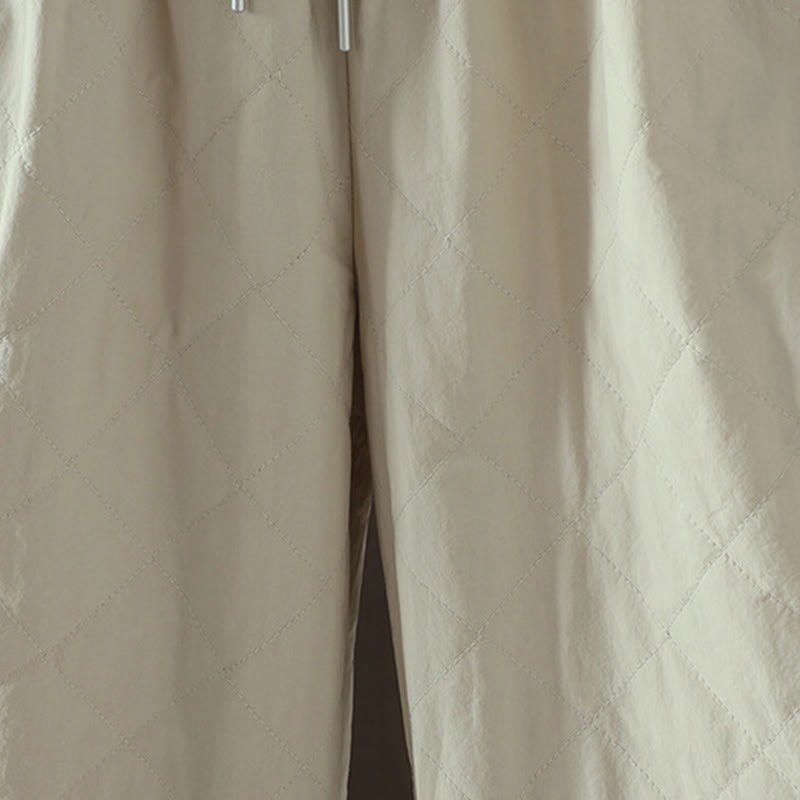 Buddha Stones Rhombus Pattern Cotton Polyester Thick Women's Pants With Pockets - image 7