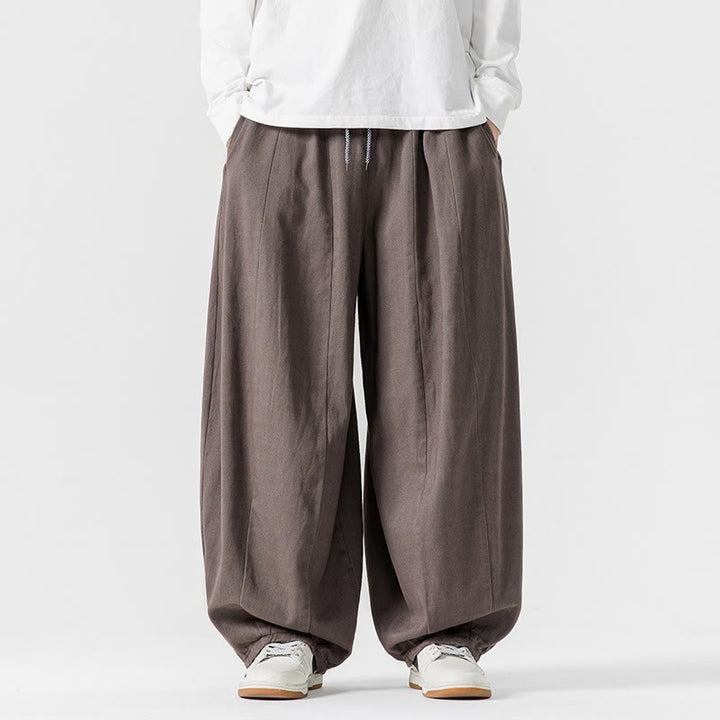 Buddha Stones Fall Solid Color Cotton Elastic Waist Men's Harem Pants With Pockets - DarkGray - US/UK/AU46，EU56 (5XL) - image 17