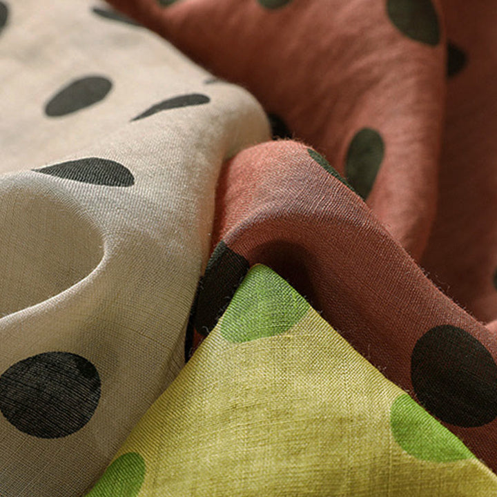 Buddha Stones Fall Round Neck Polka Dots Long Sleeve Women's Polyester Shirt  - image 25