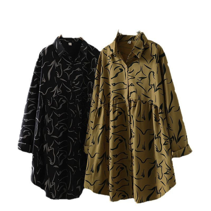 Buddha Stones Spring Fall Stand Collar Line Pattern Long Sleeve Women's Cotton Polyester Shirt  - image 23