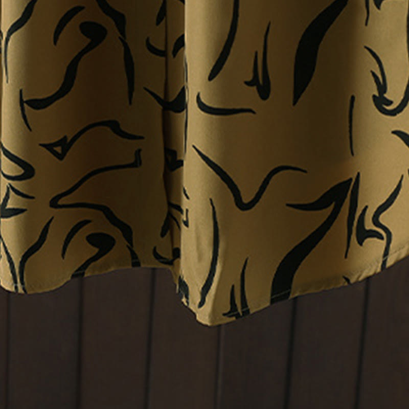 Buddha Stones Spring Fall Stand Collar Line Pattern Long Sleeve Women's Cotton Polyester Shirt  - image 9