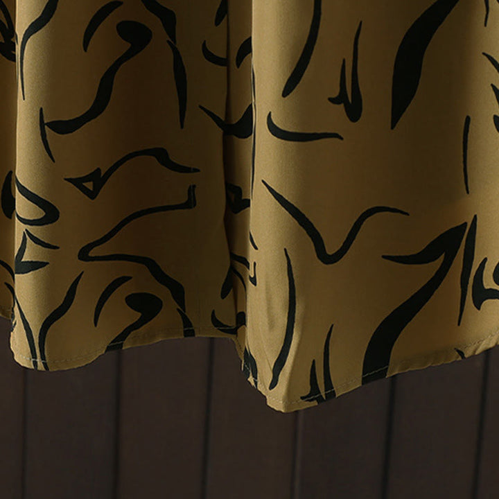 Buddha Stones Spring Fall Stand Collar Line Pattern Long Sleeve Women's Cotton Polyester Shirt  - image 10