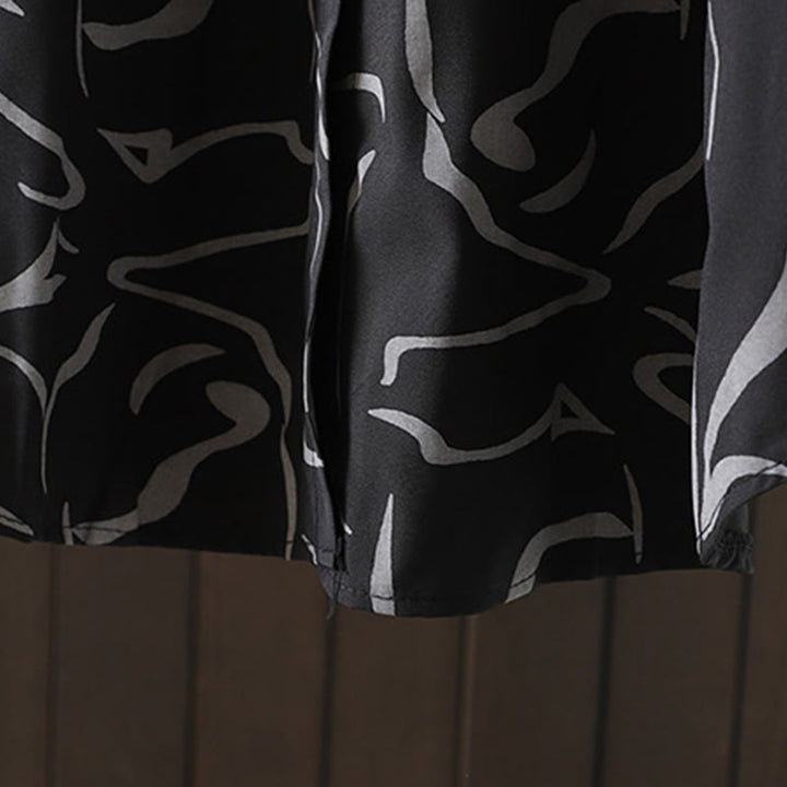 Buddha Stones Spring Fall Stand Collar Line Pattern Long Sleeve Women's Cotton Polyester Shirt  - image 22