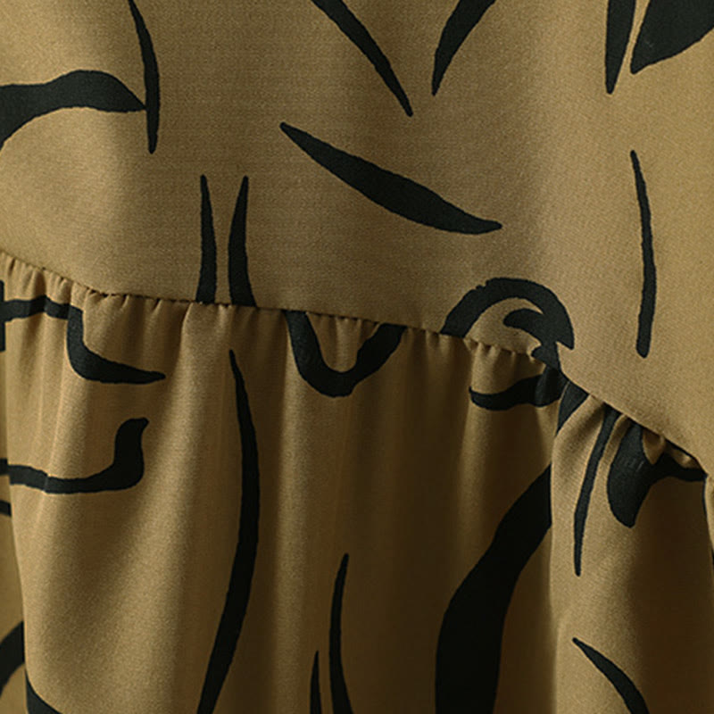 Buddha Stones Spring Fall Stand Collar Line Pattern Long Sleeve Women's Cotton Polyester Shirt  - image 12