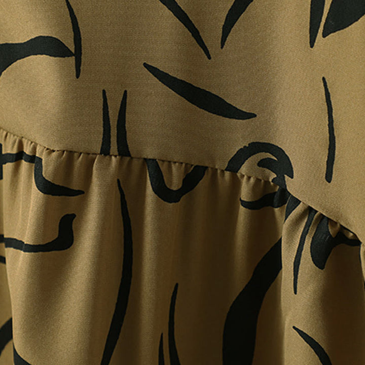 Buddha Stones Spring Fall Stand Collar Line Pattern Long Sleeve Women's Cotton Polyester Shirt  - image 12