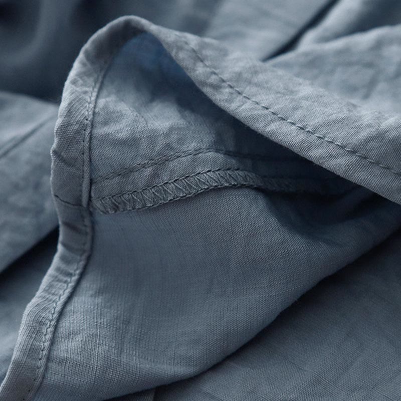 Buddha Stones Spring Fall Stand Collar Plain Long Sleeve Women's Cotton Polyester Shirt  - image 4