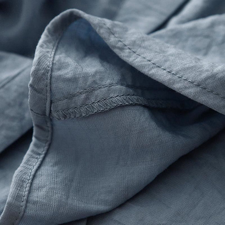 Buddha Stones Spring Fall Stand Collar Plain Long Sleeve Women's Cotton Polyester Shirt  - image 4