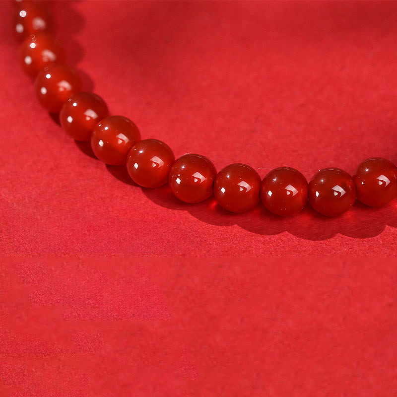 Buddha Stones Year Of The Horse Red Agate 999 Sterling Silver Cinnabar Calm Bracelet - image 12