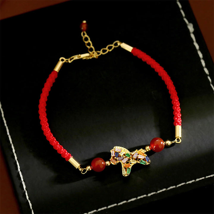 Buddha Stones Year Of The Horse Copper Red Agate Balance Bracelet - image 4