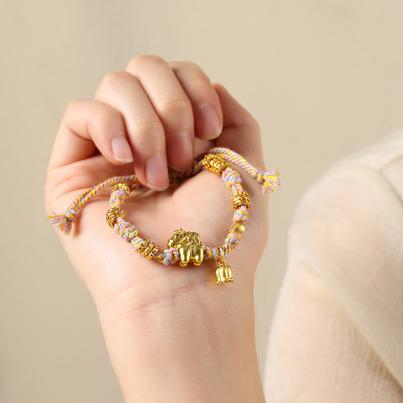 Buddha Stones Year Of The Horse Copper Wealth Tibetan Braided Rope Bracelet - image 8