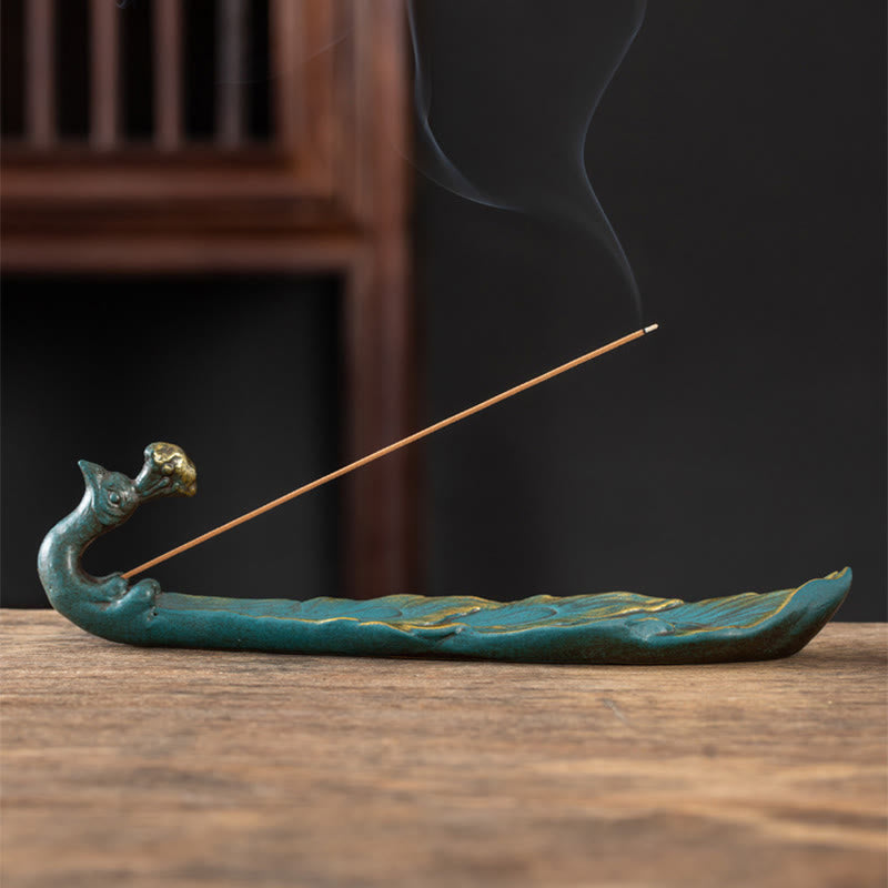 Buddha Stones Peacock Shape Fortune Home Decoration Incense Burner - image 4