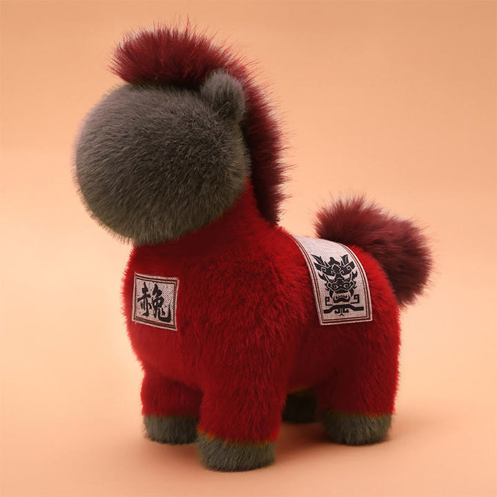 Buddha Stones Year Of The Horse Embroidered Saddle Pad Plush Doll Home Decoration - image 0