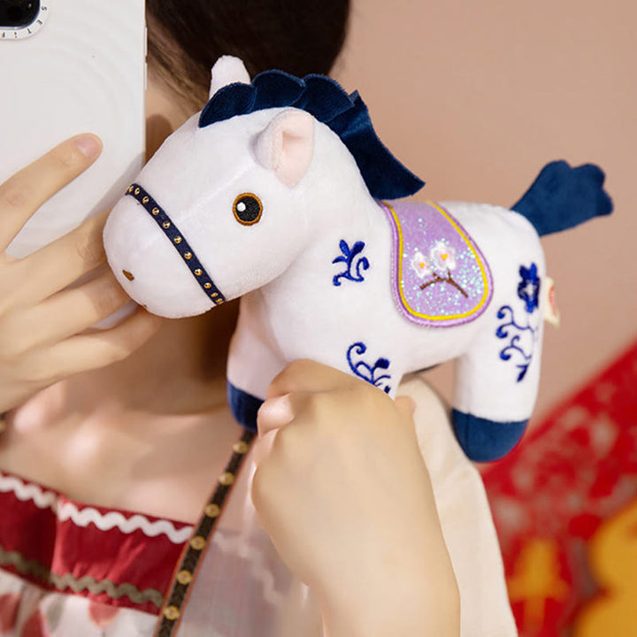 Buddha Stones Year Of The Horse Plum Blossom Bamboo Pattern Plush Doll Wealth Prosperity Decoration - image 11