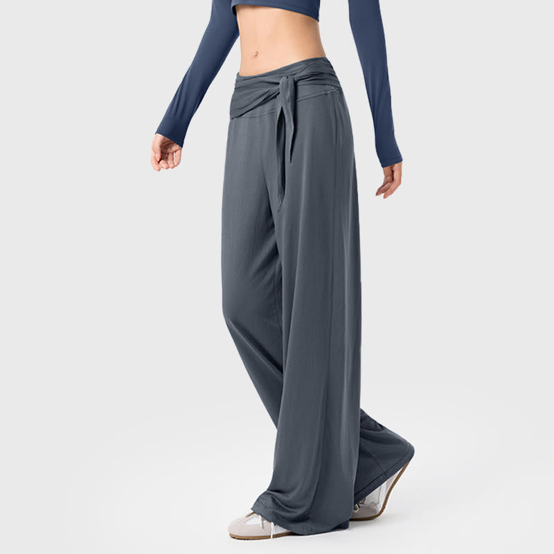 Buddha Stones Casual Lace-up Breathable Sports Women's Wide Leg Pants - Gray - US12，UK/AU16，EU44 (XL) - image 2