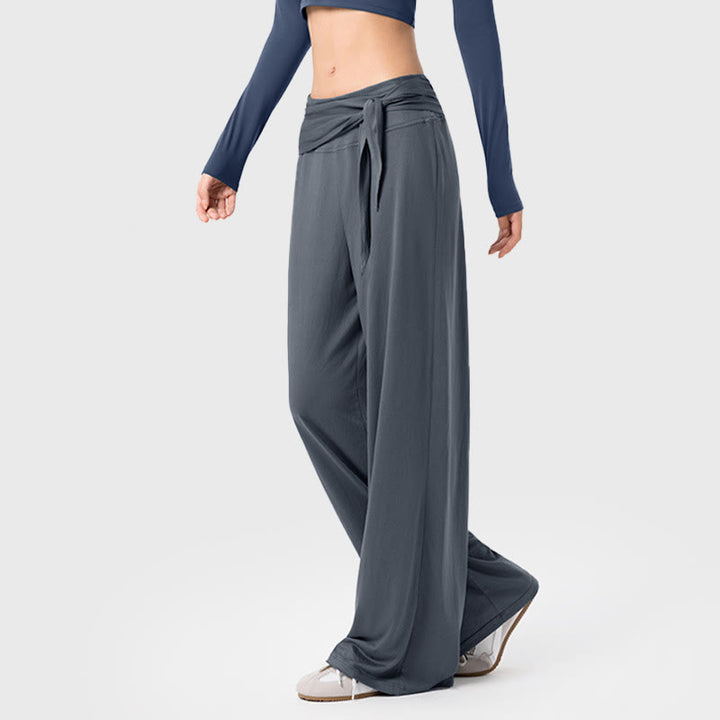 Buddha Stones Casual Lace-up Breathable Sports Women's Wide Leg Pants - Gray - US12，UK/AU16，EU44 (XL) - image 2