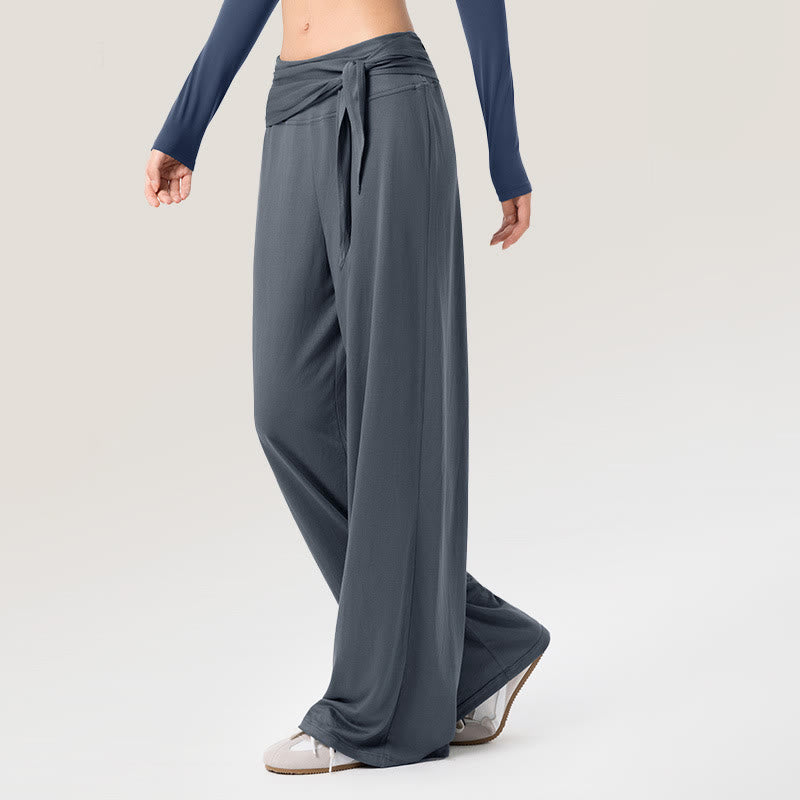 Buddha Stones Casual Lace-up Breathable Sports Women's Wide Leg Pants - image 4