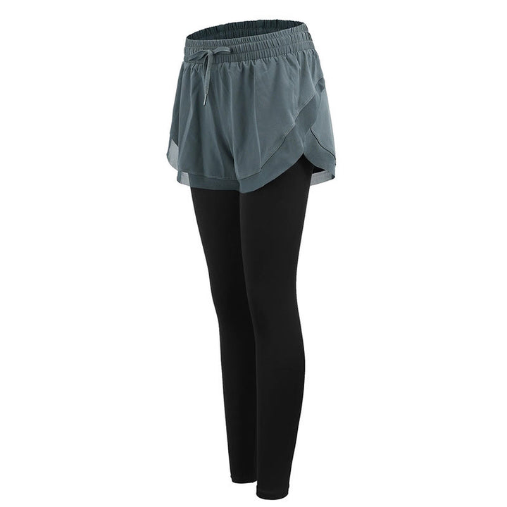 Buddha Stones 2 In 1 Sports Tights Outdoor Fitness Women's Leggings Yoga Pants - CadetBlue - US12，UK/AU16，EU44 (XL) - image 5