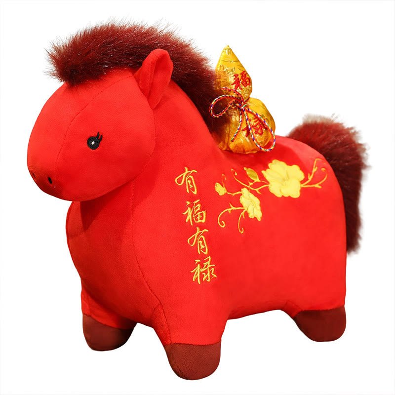 Buddha Stones Year Of The Horse Gourd Plush Doll Desk Fortune Prosperity Decoration - image 6
