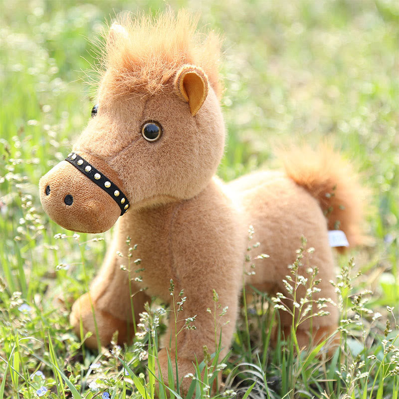 Buddha Stones Year Of The Horse Plush Cute Horse Doll Prosperity Energy Home Decoration - PeachPuff - 24*25cm - image 9