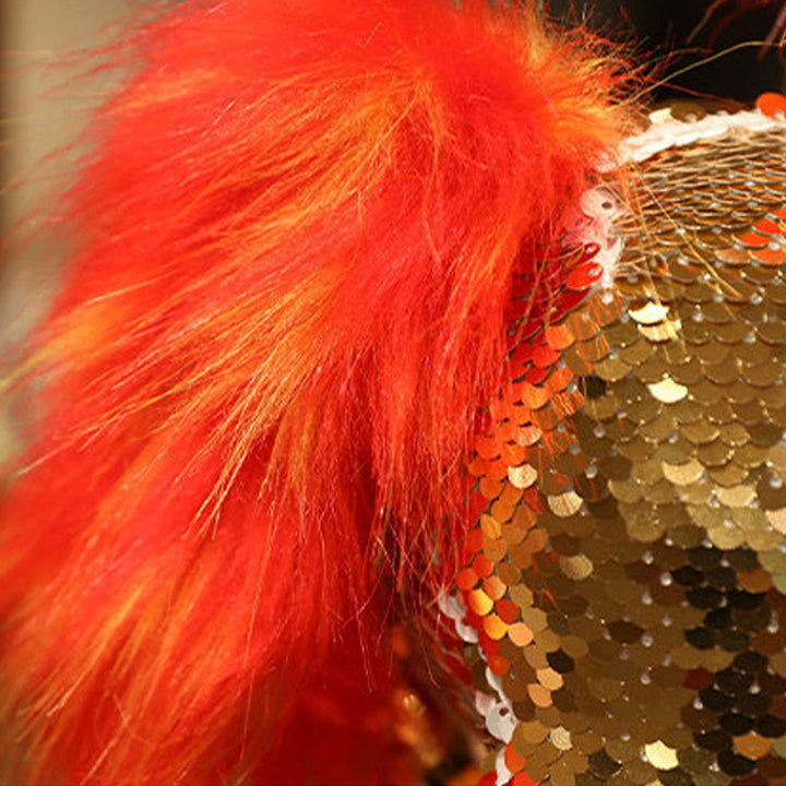 Buddha Stones Year Of The Horse Sequins Design Stuffed Pony Plush Doll Home Decoration - image 2