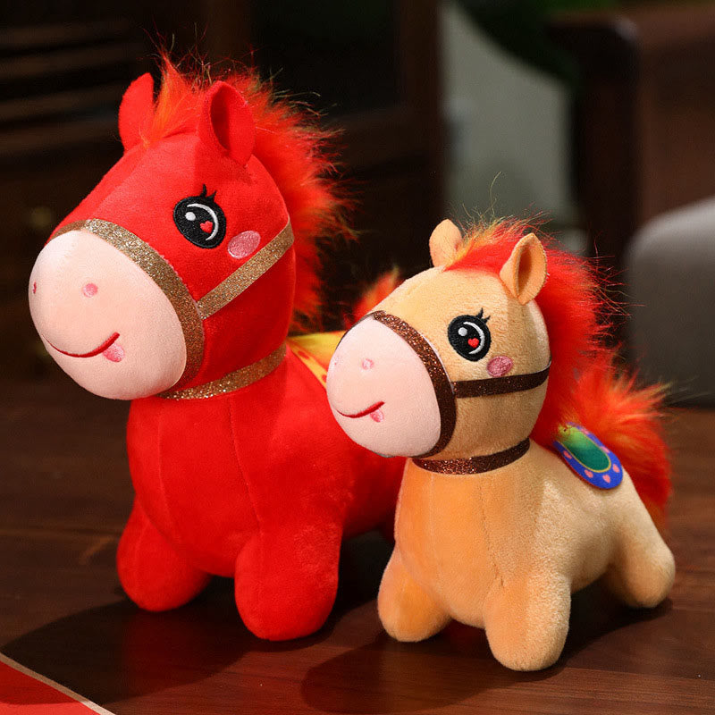 Buddha Stones Year Of The Horse Cute Pony Plush Doll Energy Home Decoration - image 0