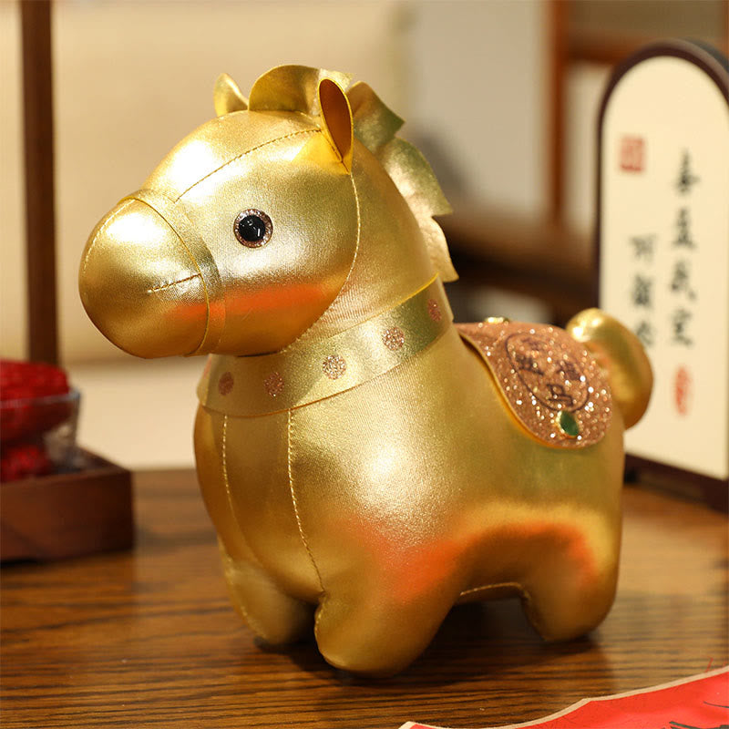 Buddha Stones Year Of The Horse Gold Ingot Cute Pony Doll Prosperity Home Decoration - Horse Without Ingot - 25cm(Measured from ear to foot) - image 5