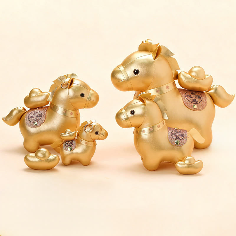 Buddha Stones Year Of The Horse Gold Ingot Cute Pony Doll Prosperity Home Decoration - image 10