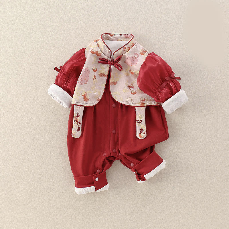 Buddha Stones Spring Cats Persimmons Design Baby Girl Cotton Long Sleeve One-pieces Rompers - image 4