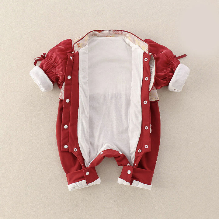 Buddha Stones Spring Cats Persimmons Design Baby Girl Cotton Long Sleeve One-pieces Rompers - image 3