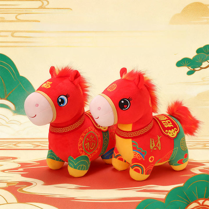 Buddha Stones Year Of The Horse Patchwork Pony Plush Doll Blessings Prosperity Home Decoration - image 5