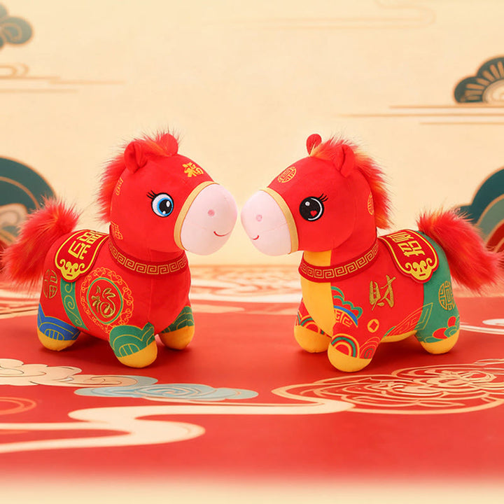 Buddha Stones Year Of The Horse Patchwork Pony Plush Doll Blessings Prosperity Home Decoration - image 6