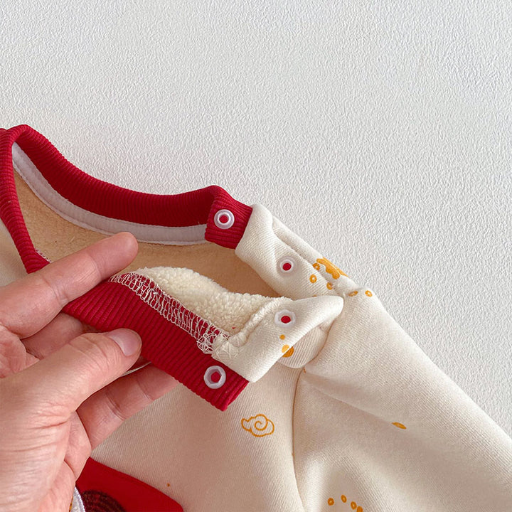 Buddha Stones Winter Year of the Horse Design Baby Girl Boy Cotton Long Sleeve One-pieces Rompers - image 11