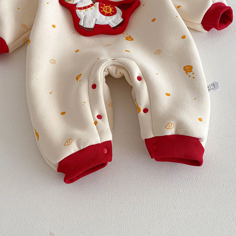 Buddha Stones Winter Year of the Horse Design Baby Girl Boy Cotton Long Sleeve One-pieces Rompers - image 9