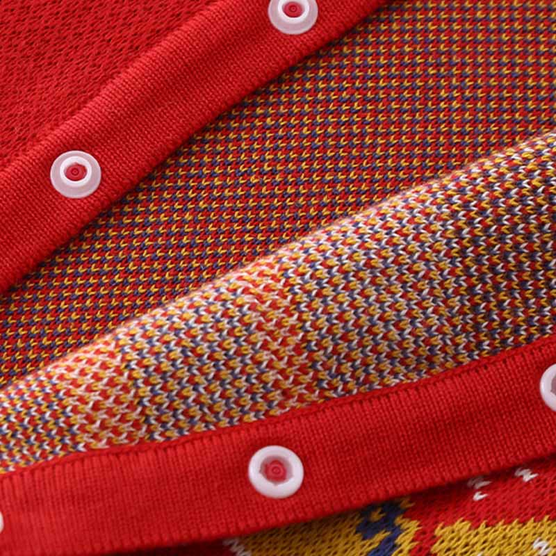 Buddha Stones Fall Winter Red Dragon Pattern Baby Boy Girl Cotton Long Sleeve Knitted One-pieces Rompers - image 7