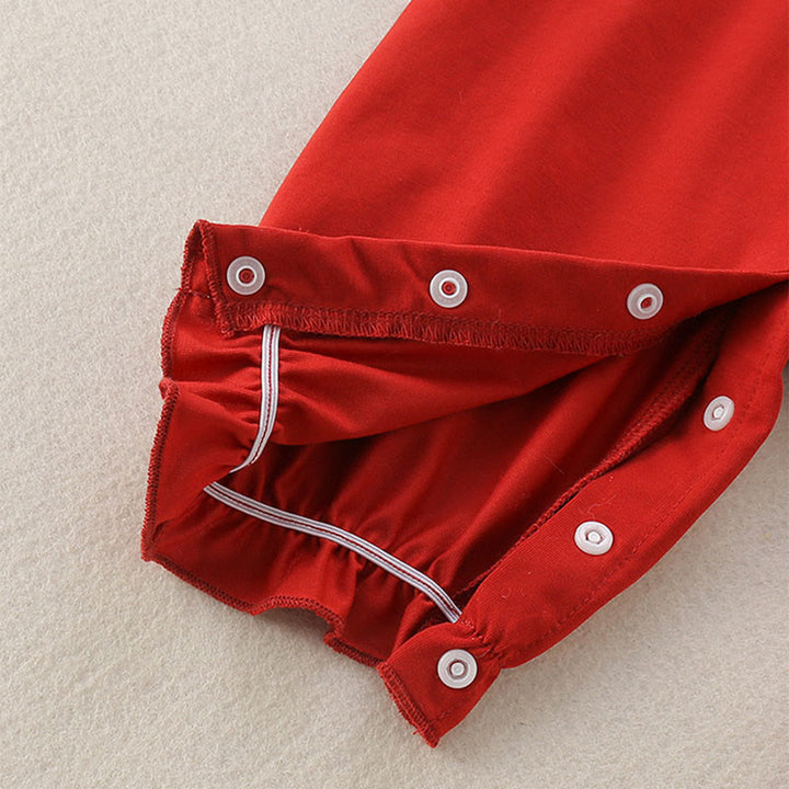 Buddha Stones Spring Fall Red Strawberry Design Baby Girl Cotton Long Sleeve One-pieces Rompers - image 6